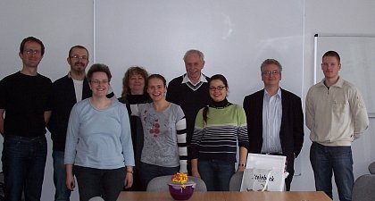 Die FG ANM zur Verabschiedung von Dr. Trempler im Januar 2011: v.l.n.r. S. Mller, T. Pfeiffer, M. Dathe, S. Brinke, A. Schilling, J. Trempler, C. Swobodzinski, H. Roggendorf, L. Winkelmann
