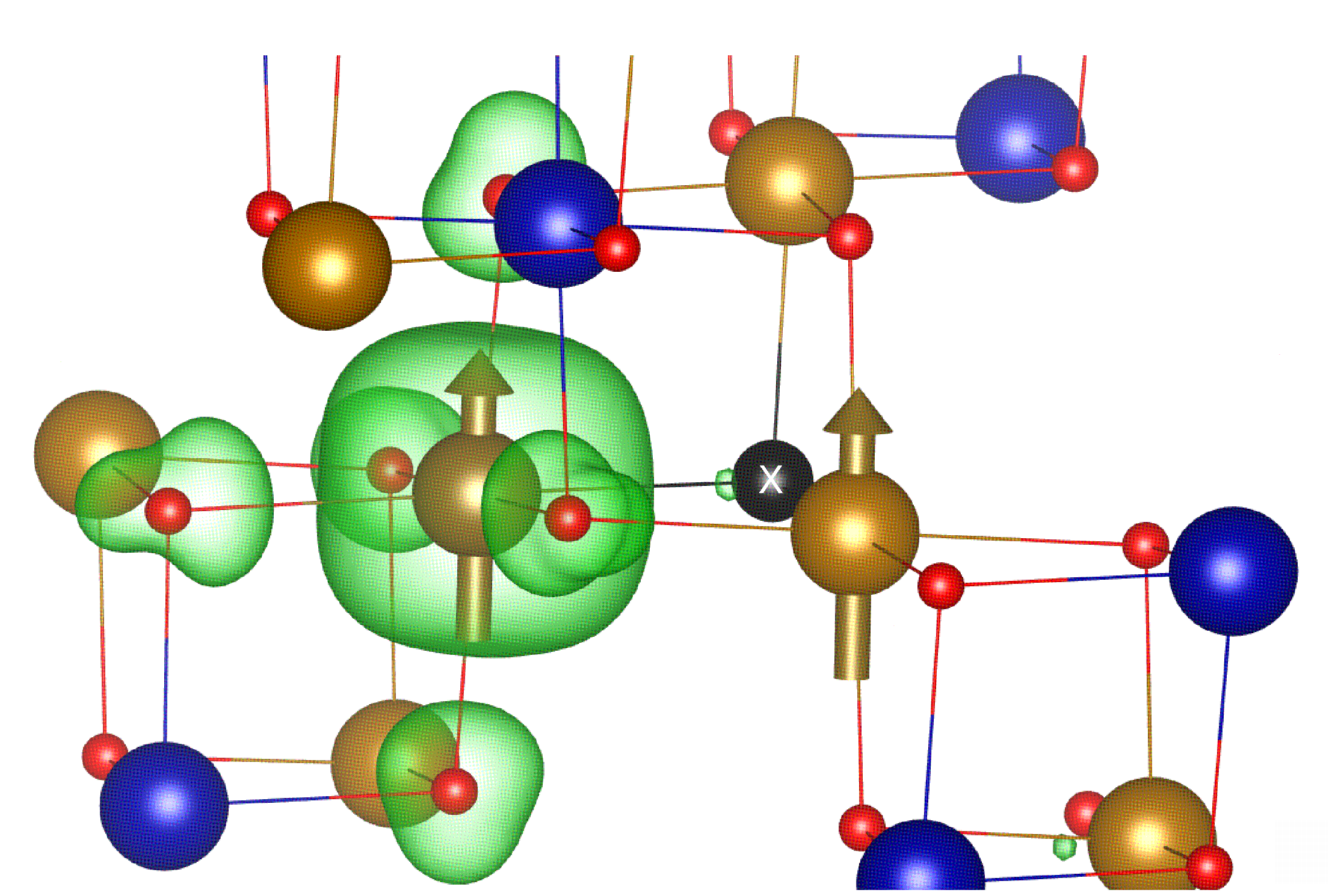 magnetisation density near an oxygen vacancy defect in ZnFe2O4